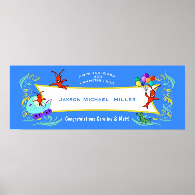 Cajun Critters Pojke Banner (blank) Poster (Framsidan)