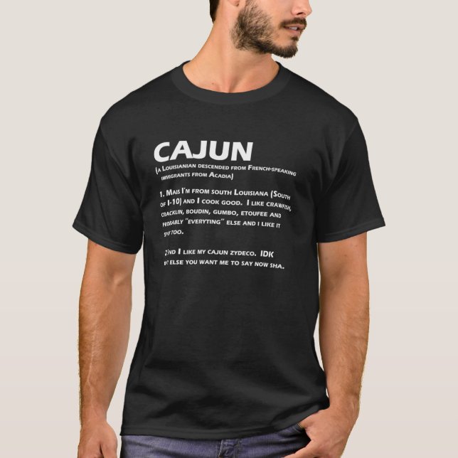Cajun Definition Funny Louisiana Creole T Shirt (Framsida)