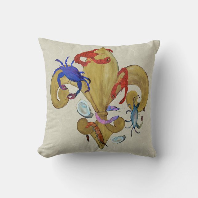 Cajun Fleur de lis dekorativ kudde från art (Framsida)