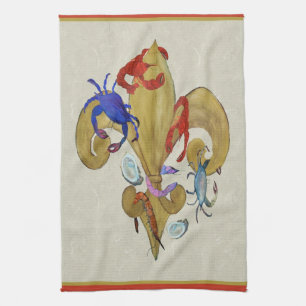 Cajun Fleur de lis kökshanddukar från konst