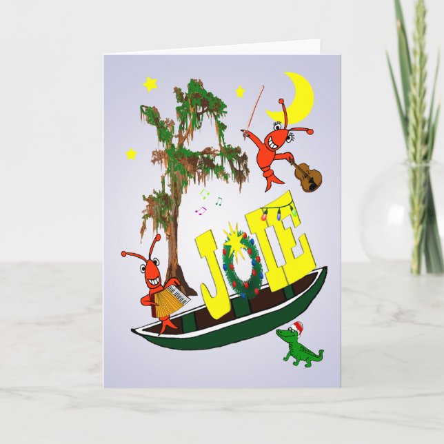 Cajun glädjejul i franskt helgkort (Framsida)