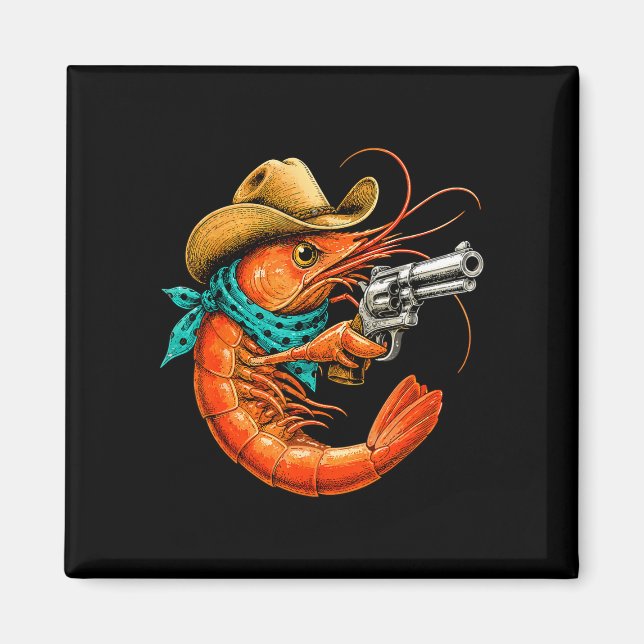 Cajun havsfisk rolig räka  magnet (Framsidan)