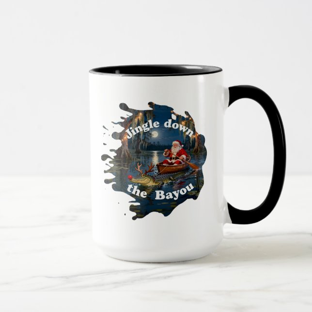 Cajun jul Santa Alligator Kanot Mugg (Höger)