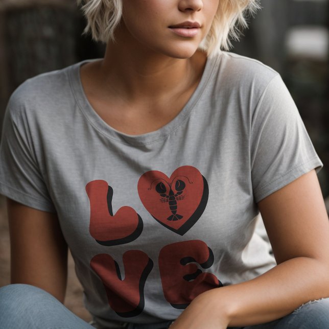 Cajun KÄRLEK Kräftor Retro Stil Shirt T Shirt (Skapare uppladdad)