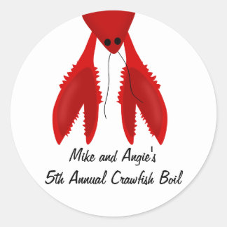 Cajun Kräftor Boil Party Stickers Runt Klistermärke