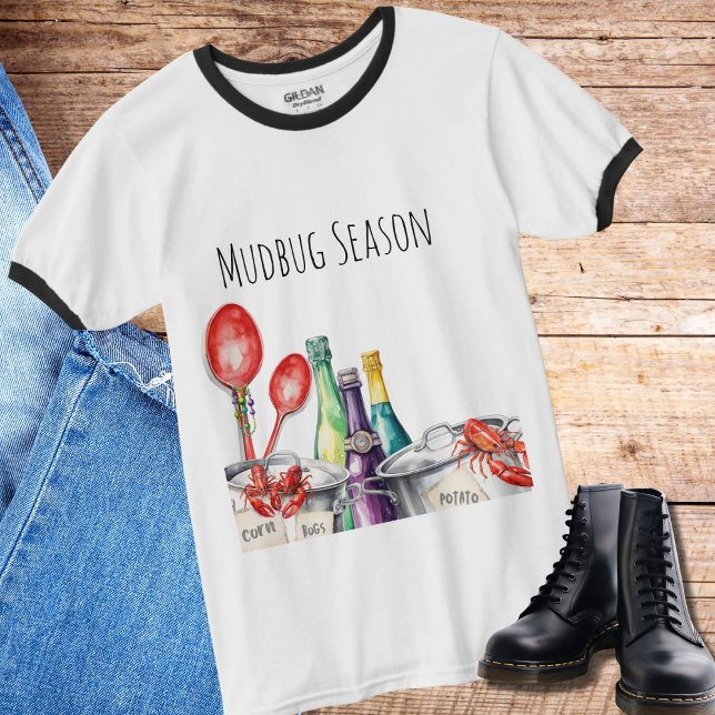 Cajun Kräftor Chef T Shirt (Mudbug and crawfish season t shirt to wear to your crawfish boil parties and during the spring. )