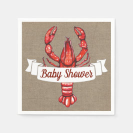 Cajun Kräftor & Faux Burlap Baby Shower Pappersservett