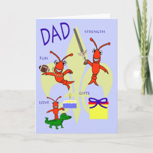 Cajun Kräftor Grattis på födelsedagen Pappa Kort
