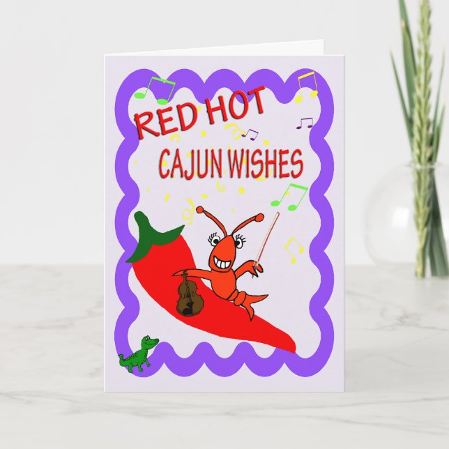 Cajun Kräftor Red Hett Grattis på födelsedagen Kort (Framsida)