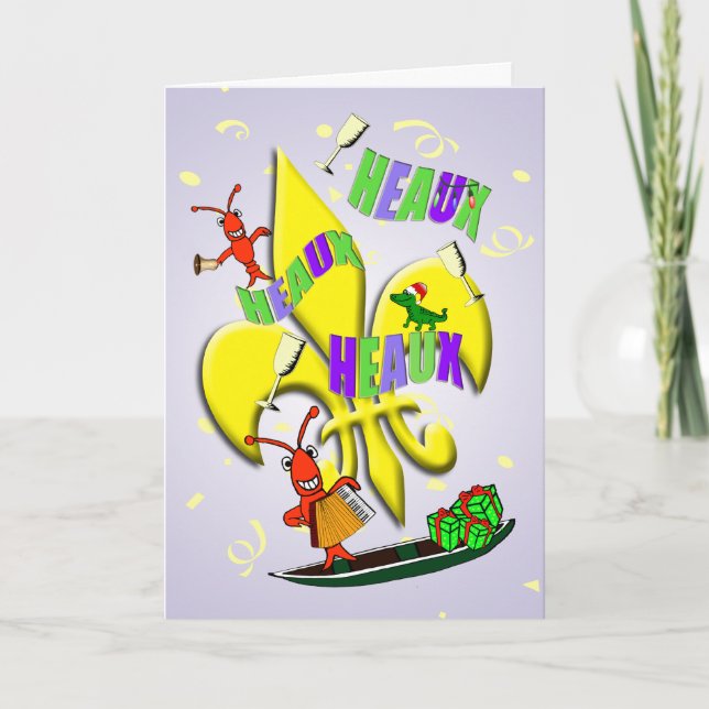 Cajun kräftorjul helgkort (Framsida)