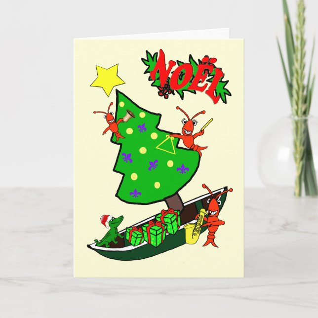 Cajun kräftorNoel jul Helgkort (Framsida)