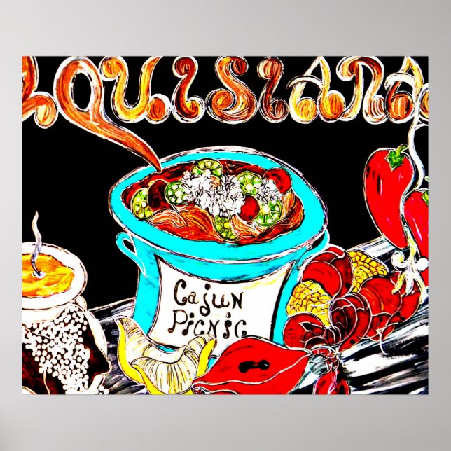 CAJUN PICNIC ART POSTER (Framsidan)