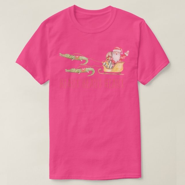 Cajun Santa Alligator Heau Heau Heau God jul Xma T Shirt (Design framsida)