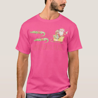 Cajun Santa Alligator Heau Heau Heau God jul Xma T Shirt