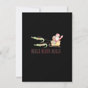 Cajun Santa Alligator Heaux Heaux Heaux God jul Inbjudningar