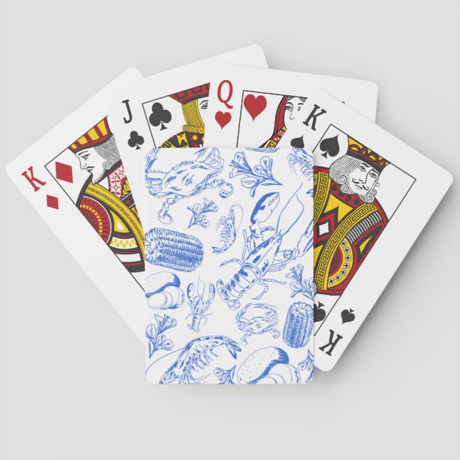 Cajun Seafood Boil - Southern Coastal Food Art Casinokort (Baksidan)