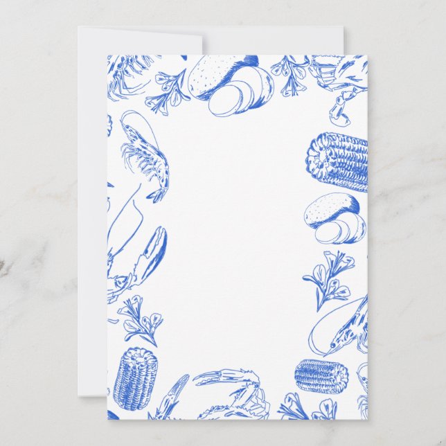 Cajun Seafood Boil - Southern Coastal Food Art Inbjudningar (Framsida)