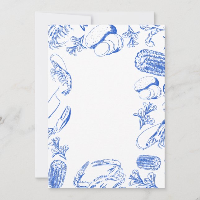 Cajun Seafood Boil - Southern Coastal Food Art Inbjudningar (Framsida)