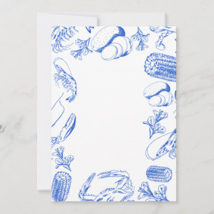 Cajun Seafood Boil - Southern Coastal Food Art Inbjudningar