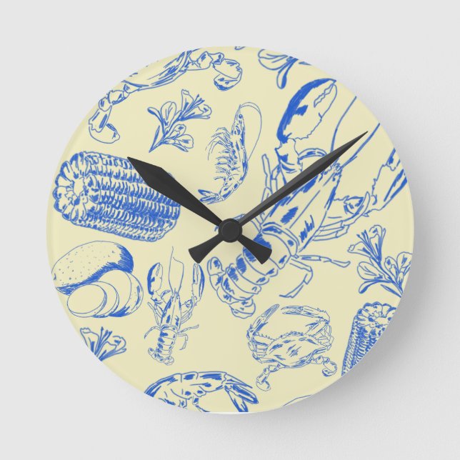 Cajun Seafood Boil - Southern Coastal Food Clock Rund Klocka (Framsida)
