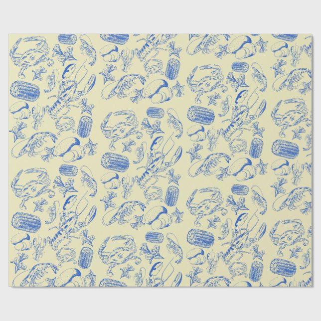 Cajun Seafood Boil - Southern Coastal Gift Papper Presentpapper (Platt)