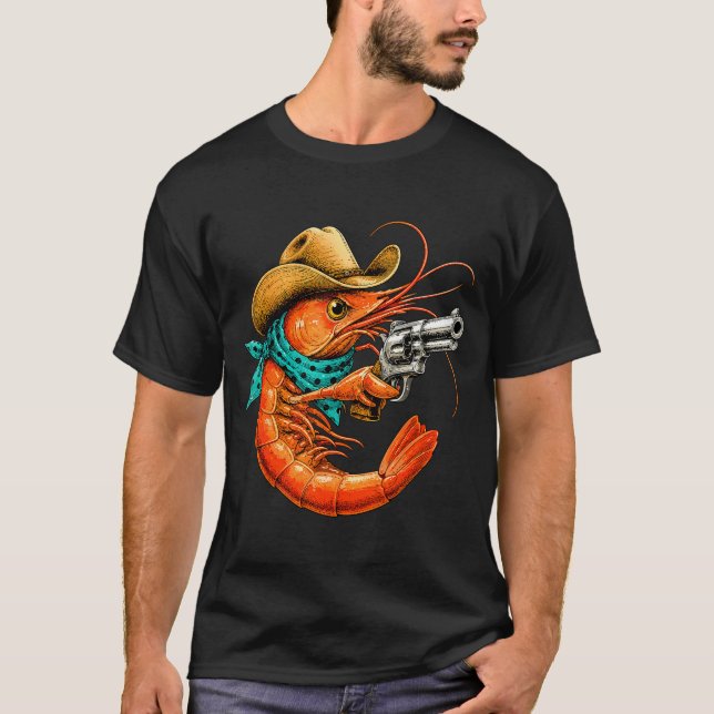 Cajun-sjöföda rolig räka  t shirt (Framsida)