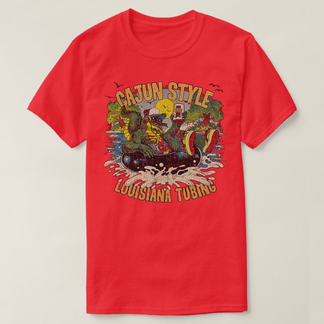 Cajun Stil Louisiana Tubing 1987 TShirt T Shirt (Design framsida)