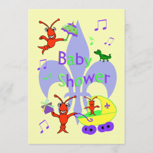 Cajun Themed Fleur de Lys baby showerinbjudan Inbjudningar