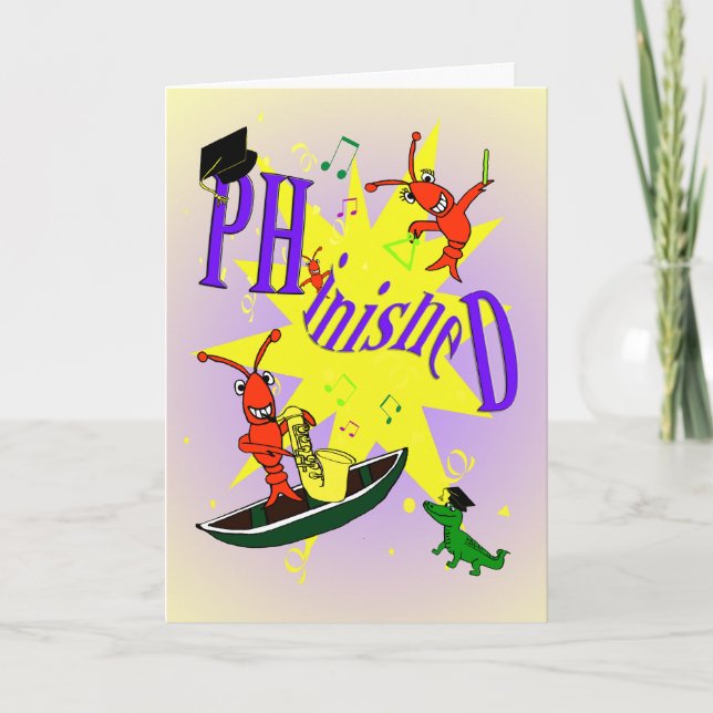 Cajun Themed Ph.d "phinished" grattiskortet Kort (Framsida)