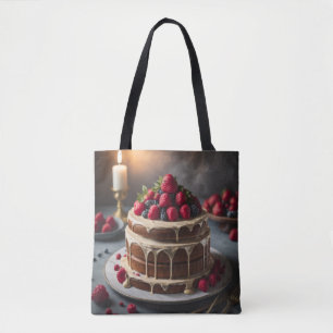 Cake and Berries Foodie Bakers Tote Bag Tygkasse