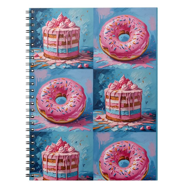 Cake and Donut Notebook Anteckningsbok (Framsidan)
