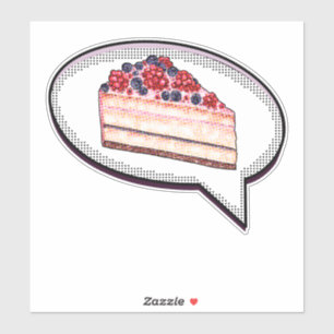 Cake är mitt Kärlek-språk - Berry Cake Ord-ballong Klistermärken