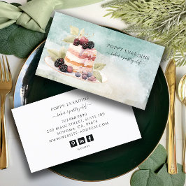 Cake Baker Bakery Pastry Chef Catering Business Visitkort