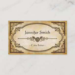 Cake Baker - Elegant Vintage Antique Visitkort