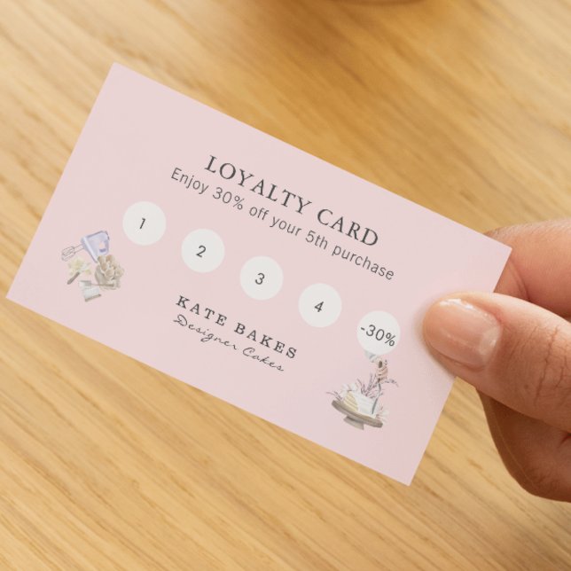 Cake Baker Loyalty Rewards Promotional QR-kod Visitkort (Skapare uppladdad)