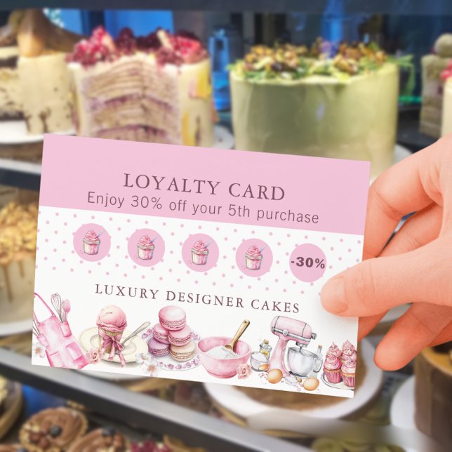 Cake Baker Loyalty Rewards Promotional QR-kod Visitkort (Skapare uppladdad)