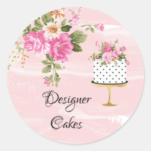 Cake Bakery Business Sticker Runt Klistermärke