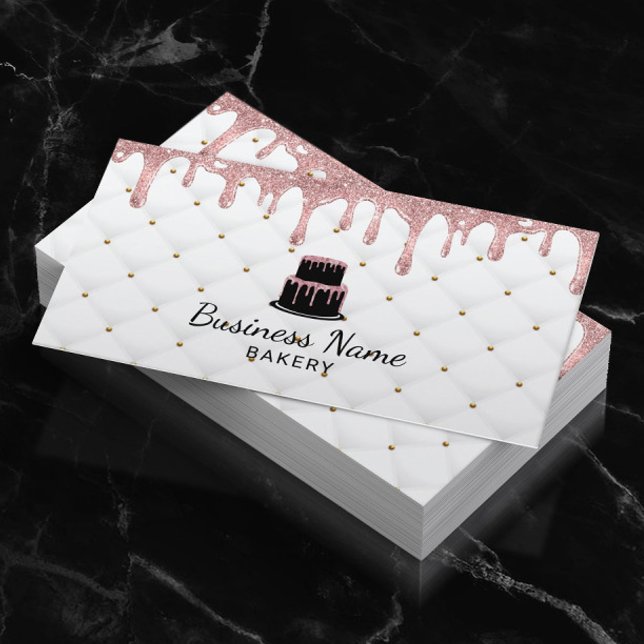 Cake Bakery Ro Guld Drip Icing Luxury Visitkort (Skapare uppladdad)