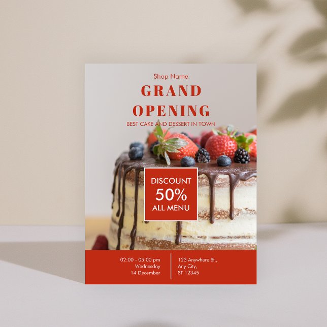 Cake Bakery Shop Business Grand Open Flyer (Cake Bakery Shop Business Grand Opening Flyer)
