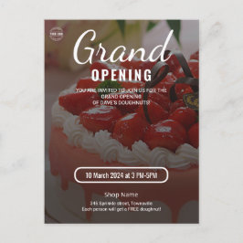 Cake Bakery Shop Business Grand Open Inbjudan Vykort