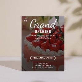 Cake Bakery Shop Business Grand Open Reklamblad