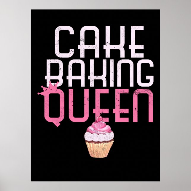 Cake Baking Queen Cuptårta Bakers Pastry Poster (Framsidan)