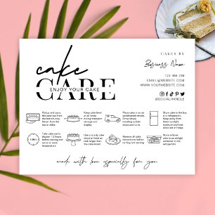 Cake Care Instructions Minimalist - tackkort Tack Kort