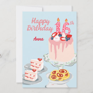 Cake Carnival : Ett svalt 16-årsdagskort Inbjudningar