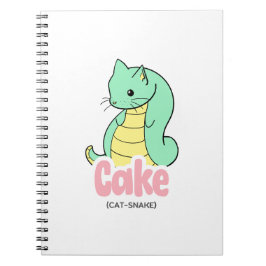 Cake (Cat + Snake) Cute Notebook /Journal Anteckningsbok