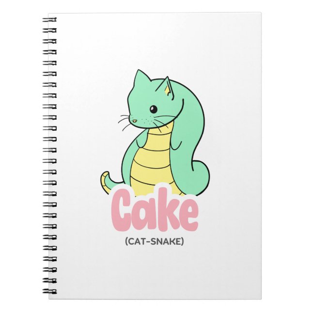 Cake (Cat + Snake) Cute Notebook /Journal Anteckningsbok (Framsidan)