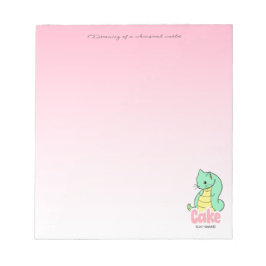Cake (Cat + Snake) Pink Notepad Anteckningsblock