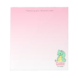 Cake (Cat + Snake) Pink Notepad Anteckningsblock