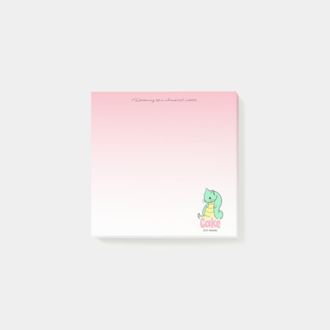 Cake (Cat + Snake) Post-it Notes Block (Framsida)