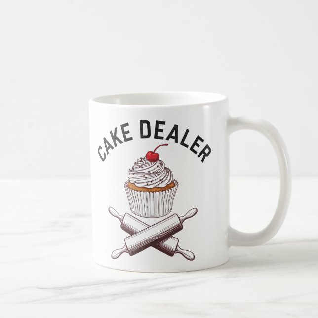 "Cake Dealer Cuptårta Design | Anpassningsbar Bloc Kaffemugg (Höger)
